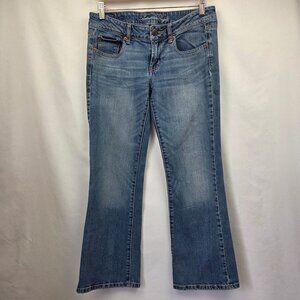 American Eagle Favorite Boyfriend Bootcut Stretch Denim Jeans Size 8 Medium Wash